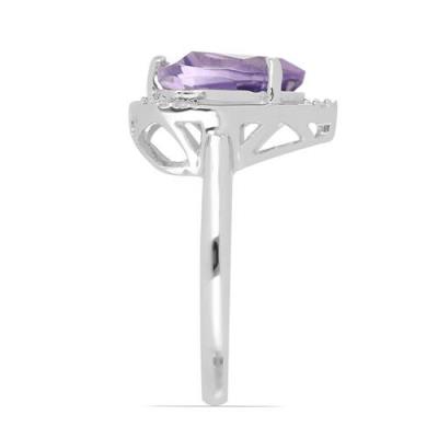 BUY BRAZILIAN AMETHYST GEMSTONE CLASSIC RING IN STERLING SILVER